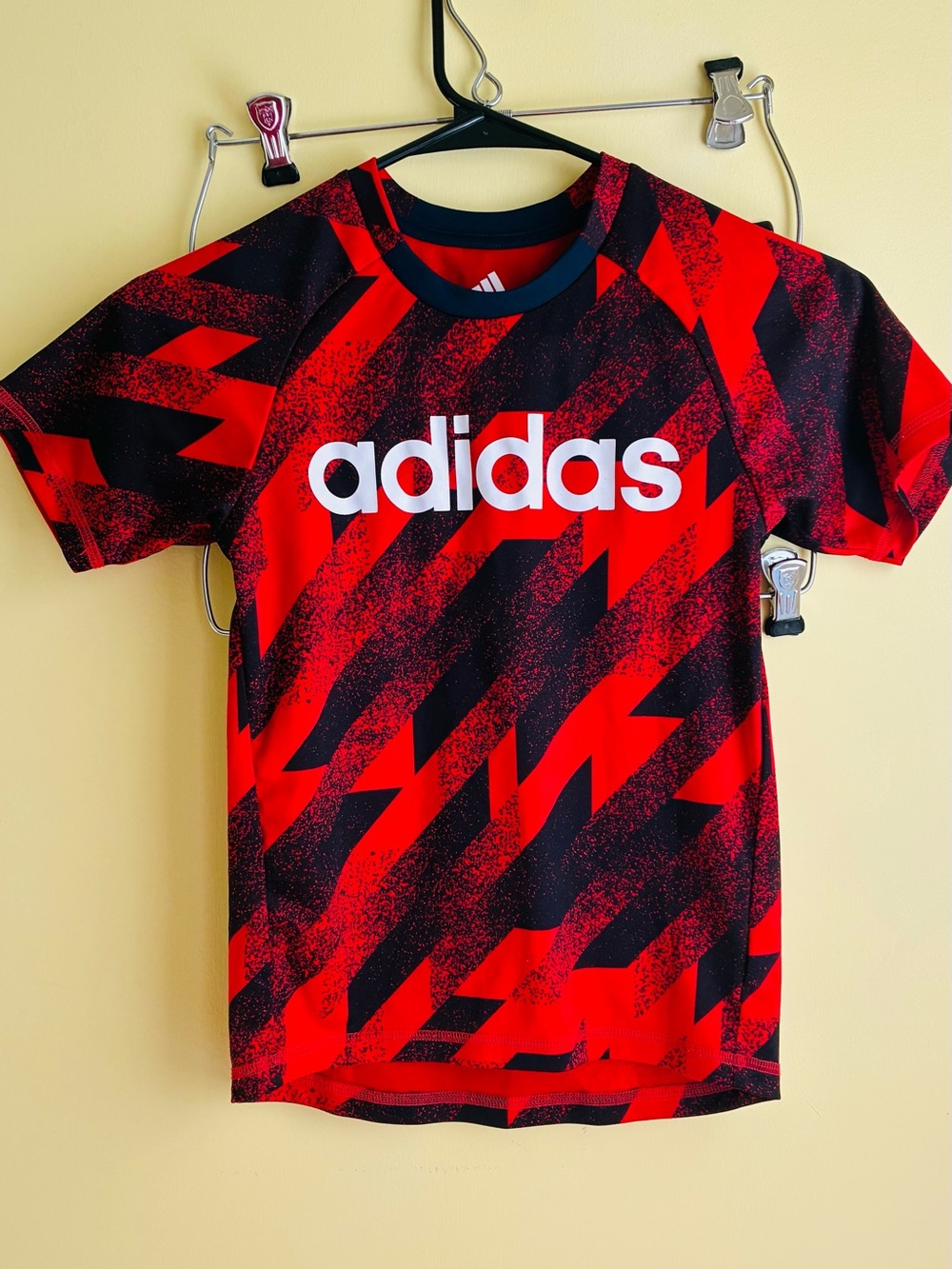 adidas Red & Black Kids Graphic Athletic Tee